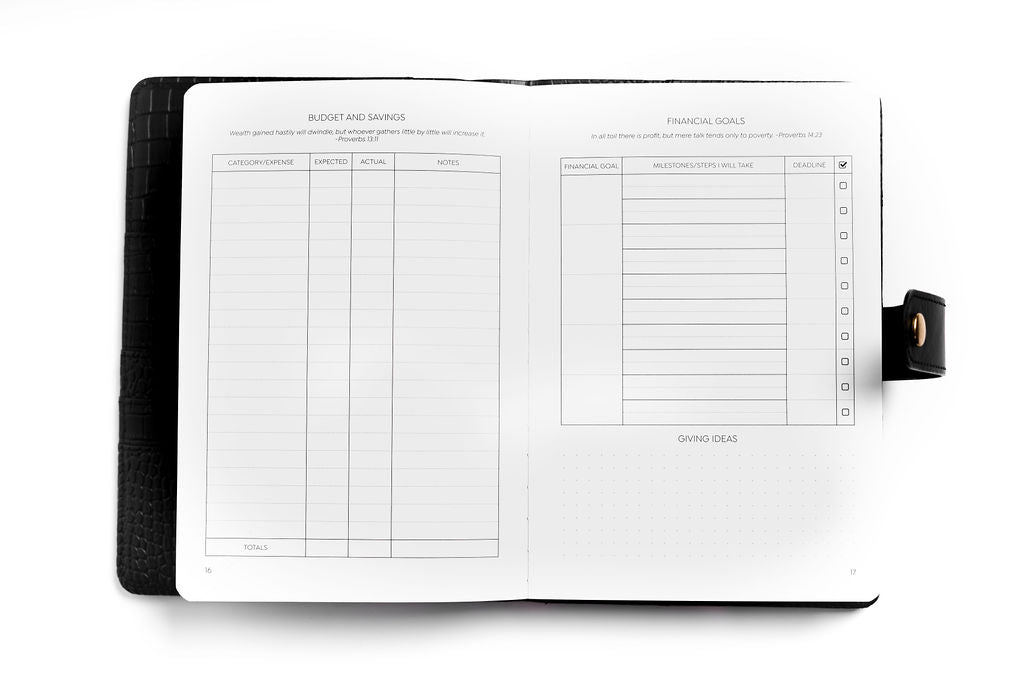Black Croco Prayer & Gratitude Journal -Faith Gift Set - Christian Daily Planner
