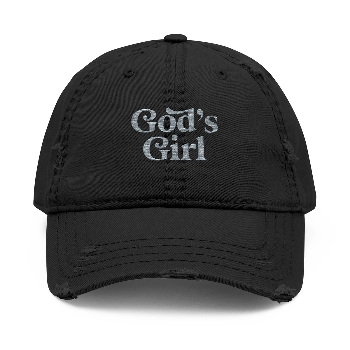 God's Girl Hat | Distressed Embroidered Cap