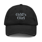 God's Girl Hat | Distressed Embroidered Cap