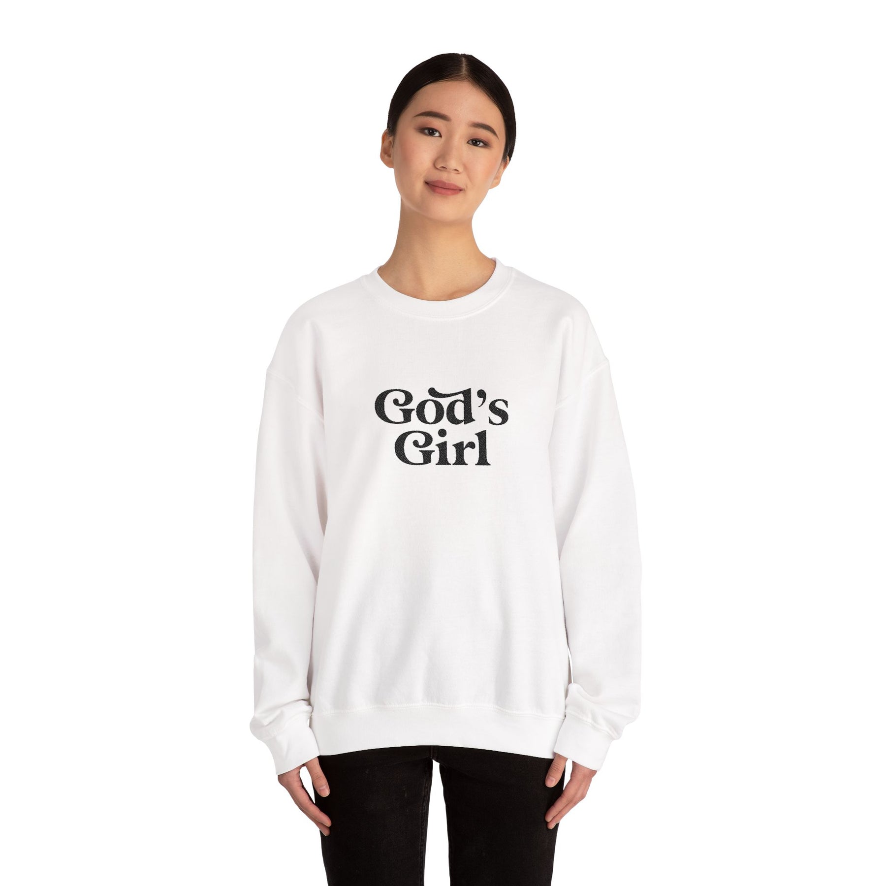 God's Girl Unisex Heavy Blend Sweatshirt, Faith-Based Apparel, Christian Gift, Cozy Crewneck, Inspirational Fashion, Everyday Comfort
