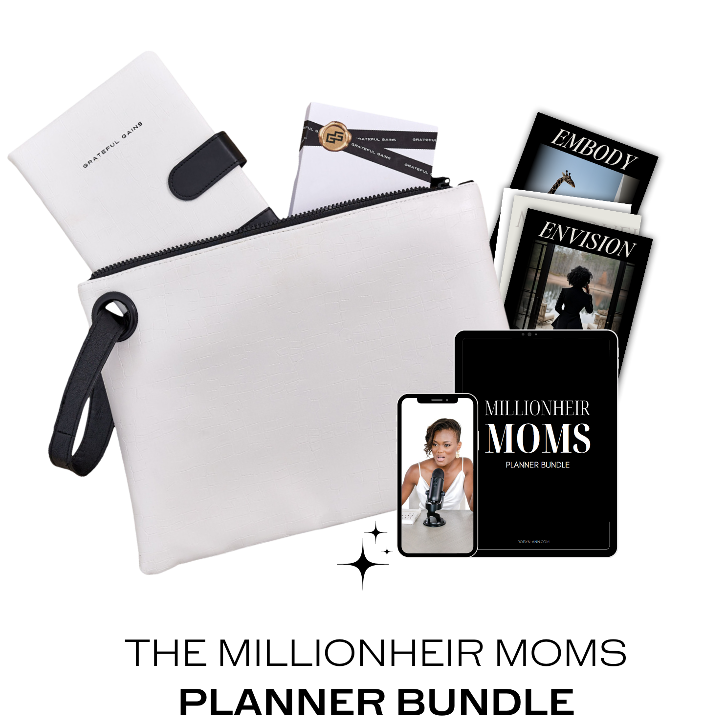 MILLIONHEIR MOM Planner Suite + BECOME HER NOW Course Workbook and Vision Board Magazine