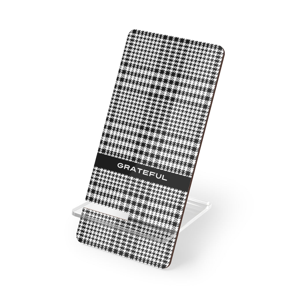 Houndstooth Plaid - Affirmation Card Display | Smartphone Stand