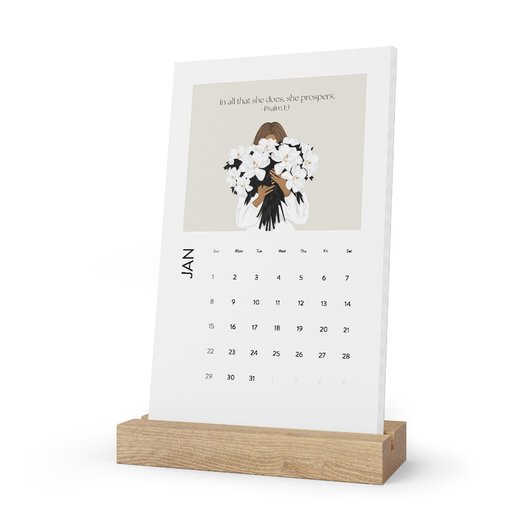 Christian Gift 12 Month Calendar Cards with Bible Verses Chic