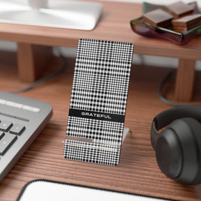 Houndstooth Plaid - Affirmation Card Display | Smartphone Stand