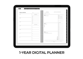 One Year Digital Faith Planner - Christian Daily Journal GoodNotes - Gratitude Weekly Overview