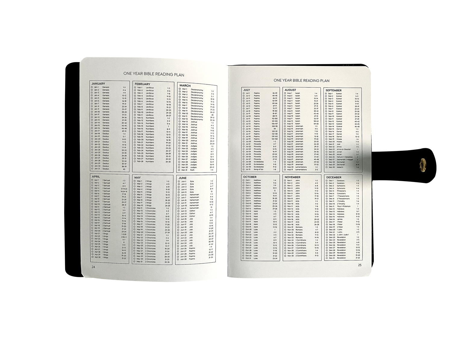 One Year Bible Reading Plan Inside Christian Daily Planner