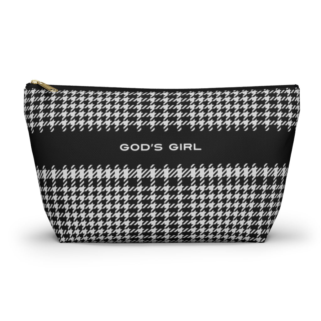 Houndstooth Accessory Pouch w T-bottom