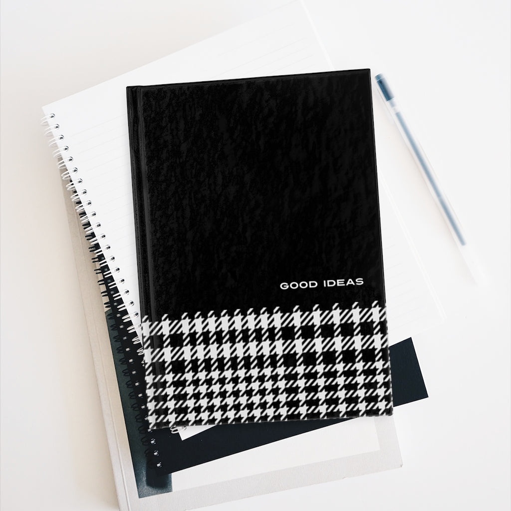 Houndstooth Journal | Blank Ruled Notebook | Good Ideas